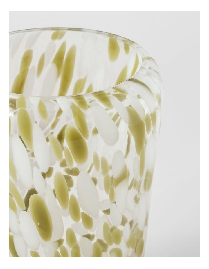 Confetti Glass Vase 25cm in Green image 3
