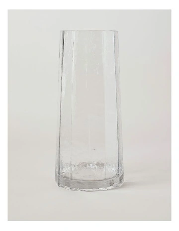 Palmer Hammered Glass Vase 35cm in Clear