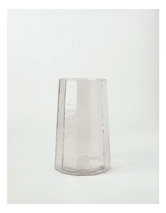 Palmer Hammered Glass Vase 25cm in Clear