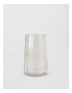 Palmer Hammered Glass Vase 25cm in Clear