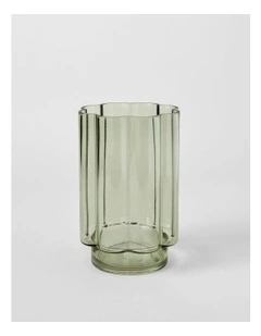 Arbor Ribbed Vase 23cm in Green