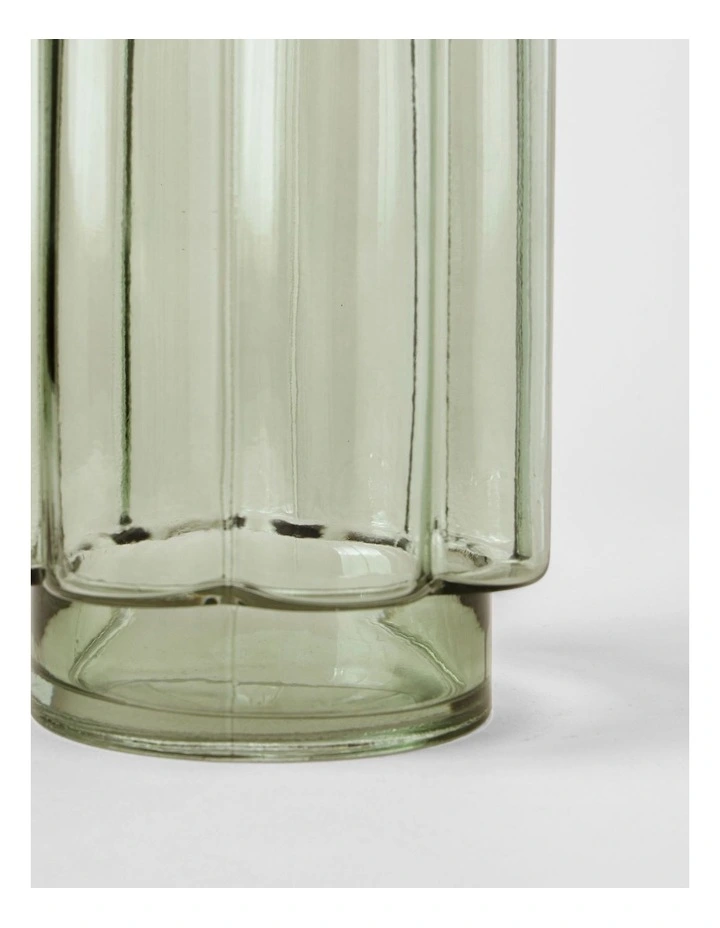 Arbor Ribbed Vase 23cm in Green image 4