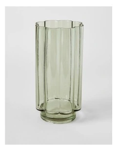 Arbor Ribbed Vase 30cm in Green