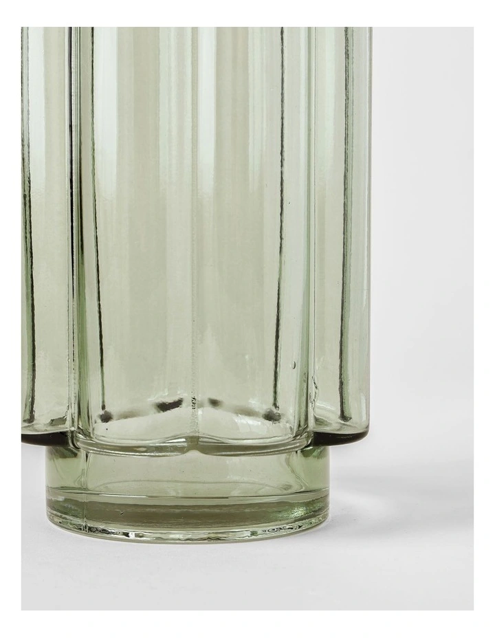 Arbor Ribbed Vase 30cm in Green image 4