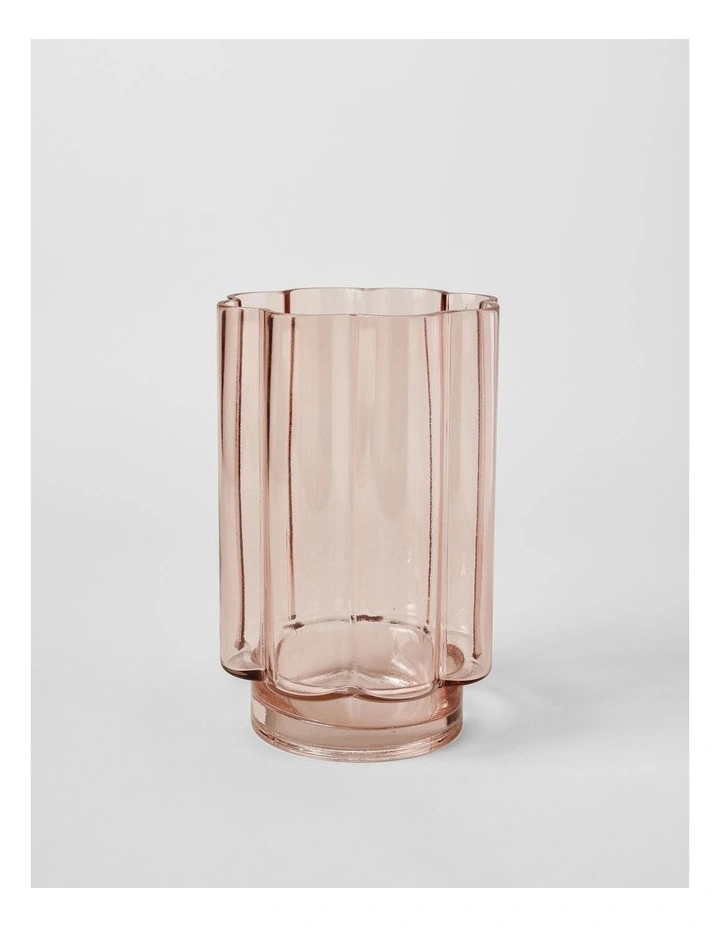 Arbor Ribbed Vase 23cm in Pink image 1