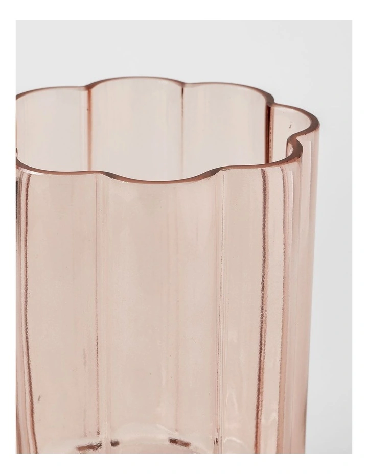 Arbor Ribbed Vase 23cm in Pink image 3