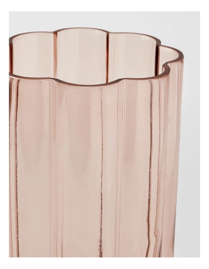 Arbor Ribbed Vase 30cm in Pink image 3
