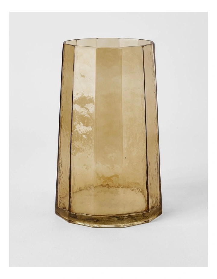 Palmer Hammered Glass Vase 25cm in Brown image 1