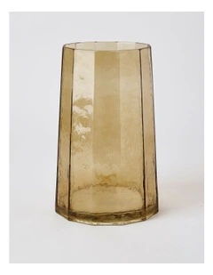 Palmer Hammered Glass Vase 25cm in Brown