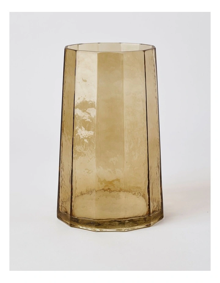 Palmer Hammered Glass Vase 25cm in Brown image 1