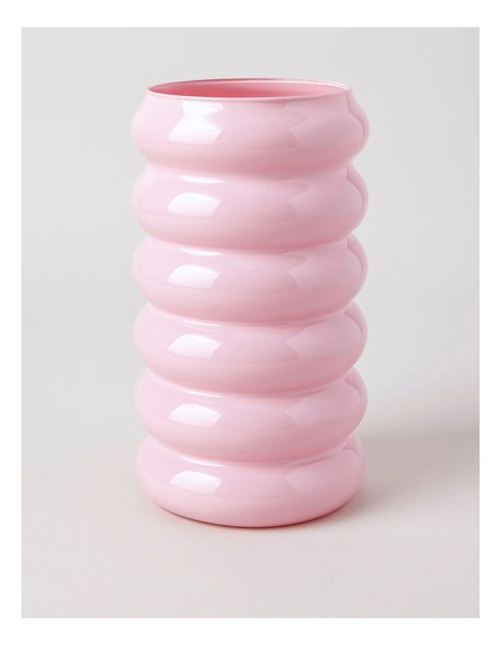 Bailey Glass Vase 25cm in Pink image 1