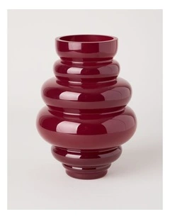 Bobbio Glass Bubble Vase 24cm in Cherry