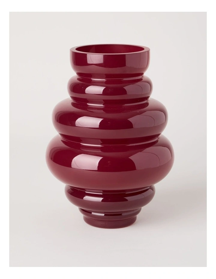 Bobbio Glass Bubble Vase 24cm in Cherry image 1
