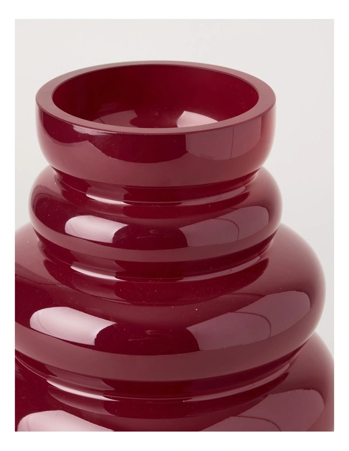 Bobbio Glass Bubble Vase 24cm in Cherry image 3