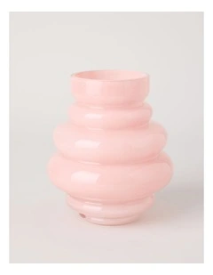 Bobbio Glass Bubble Vase 24cm in Pink