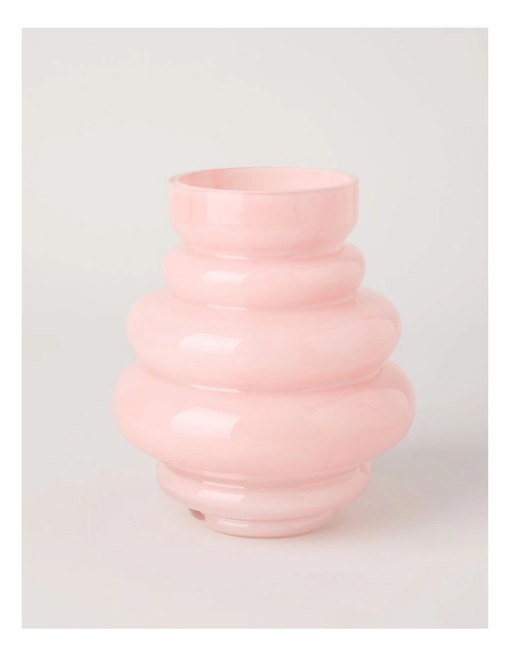 Bobbio Glass Bubble Vase 24cm in Pink image 1