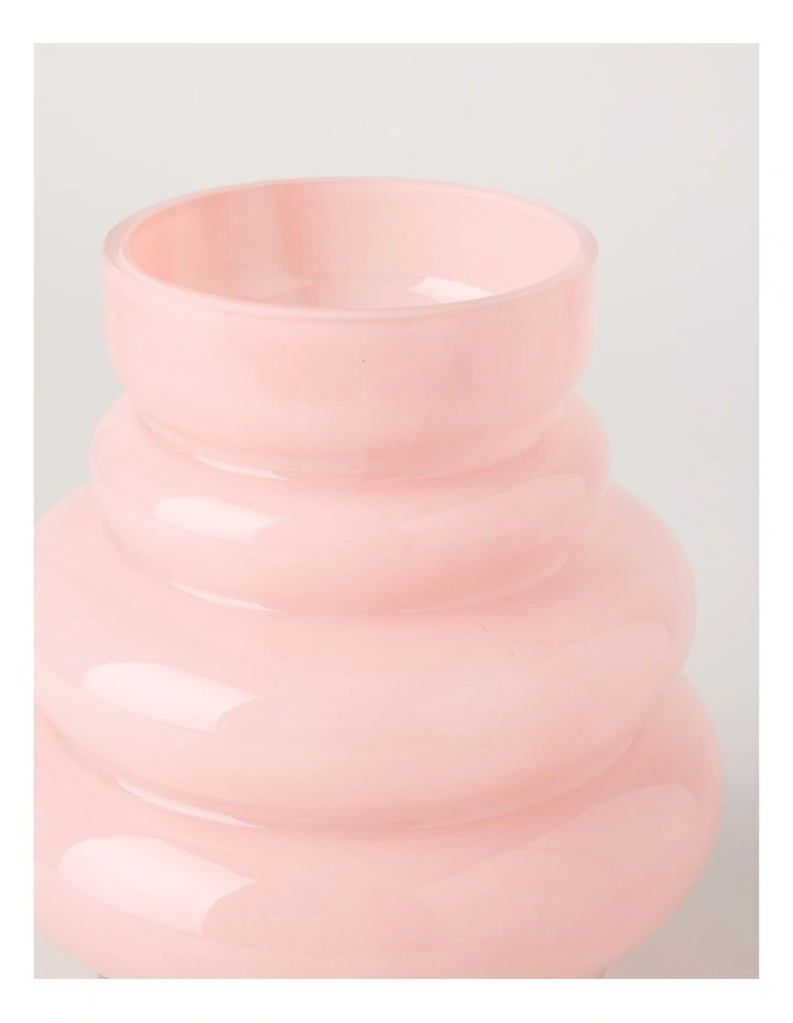Bobbio Glass Bubble Vase 24cm in Pink image 3