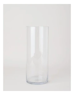 Glass Cylinder Vase 39cm in Clear