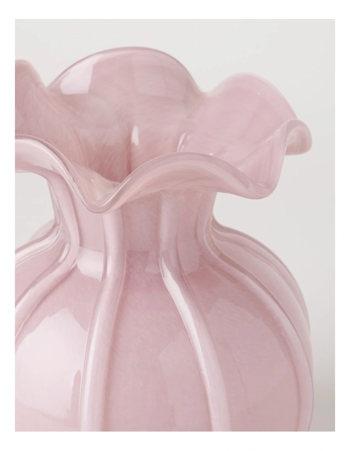 Heritage Glass Tulip Vase 19cm in Pink image 2