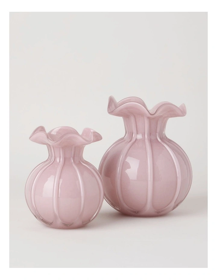 Heritage Glass Tulip Vase 19cm in Pink image 3