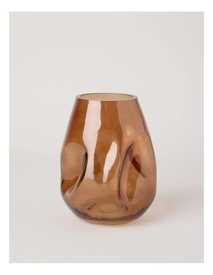 Hari Glass Vase 26cm in Brown image 1