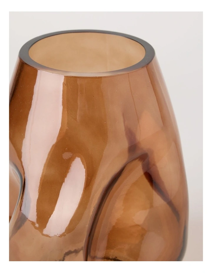 Hari Glass Vase 26cm in Brown image 2