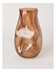 Hari Glass Vase 17cm in Brown