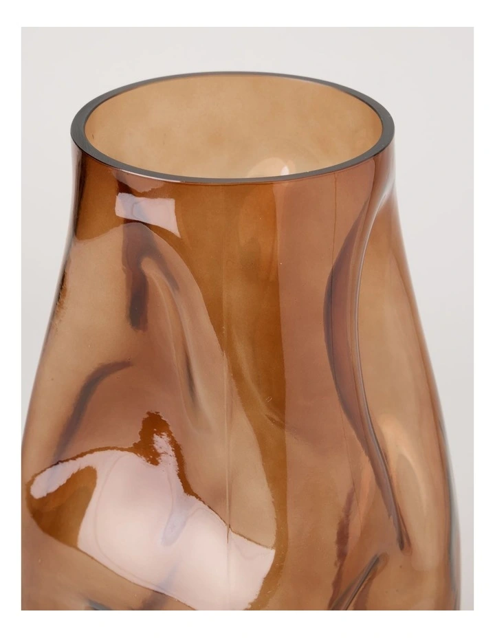 Hari Glass Vase 17cm in Brown image 2