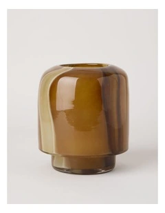 Hollis Glass Vase 19cm in Brown