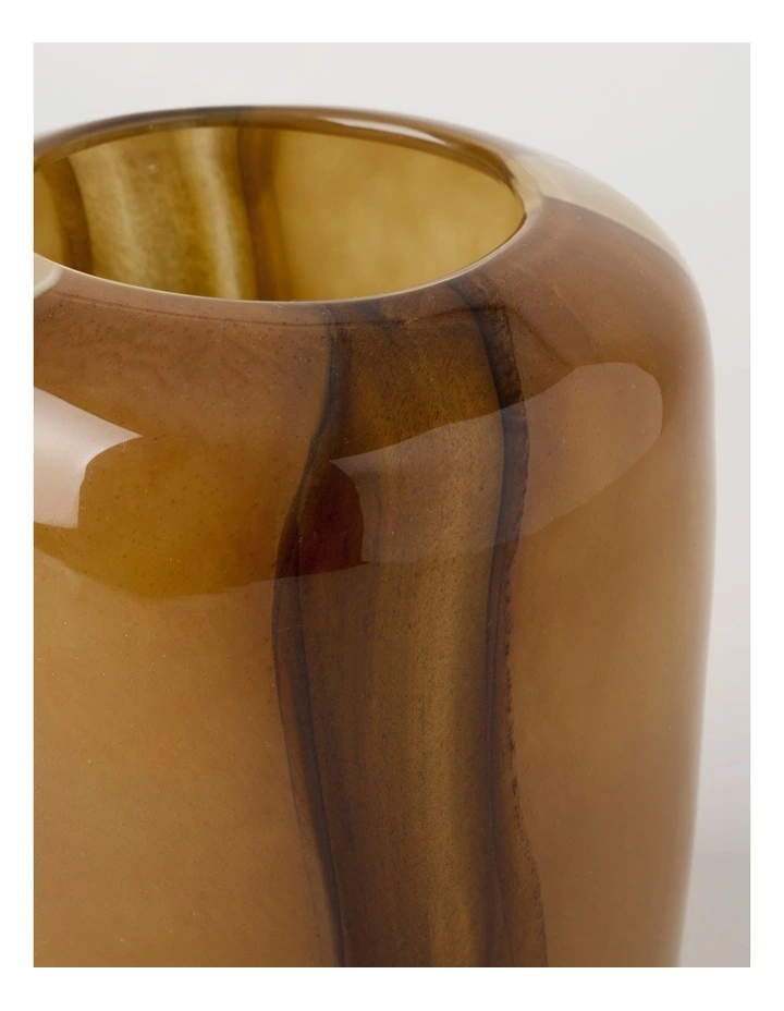 Hollis Glass Vase 19cm in Brown image 3