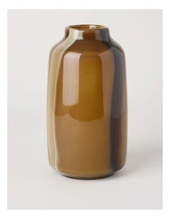 Hollis Glass Vase 28cm in Brown