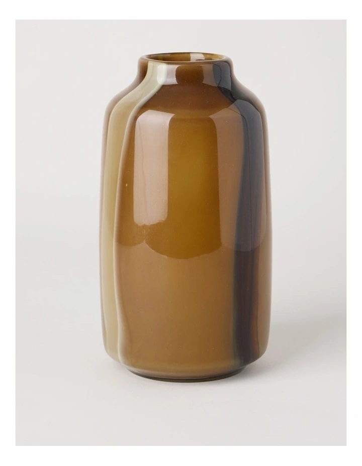 Hollis Glass Vase 28cm in Brown image 1