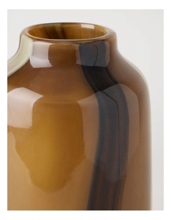 Hollis Glass Vase 28cm in Brown image 2