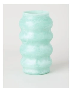 Resin Marble Vase 26cm in Mint