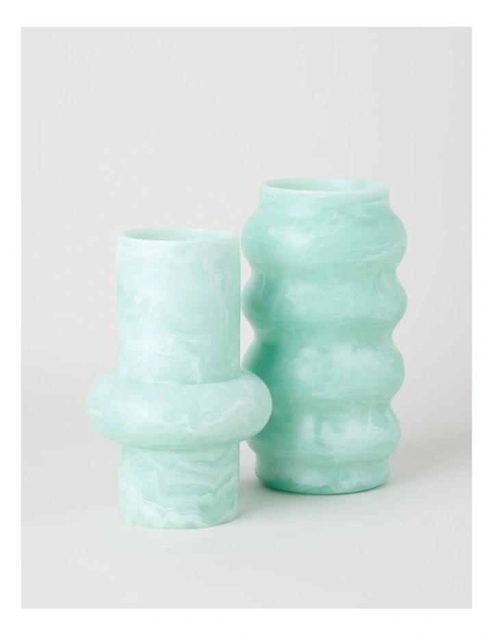 Resin Marble Vase 26cm in Mint image 4
