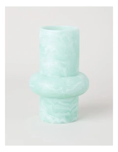 Resin Marble Vase 23cm in Mint