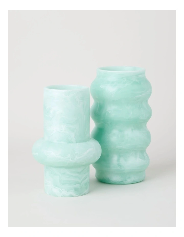Resin Marble Vase 23cm in Mint image 3