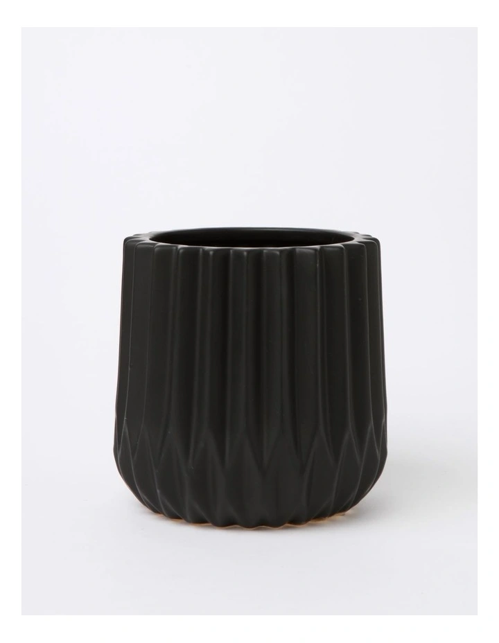 Anthracite Textured Planter 14x14x14.5cm in Black image 1