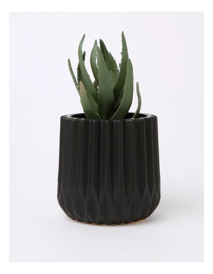Anthracite Textured Planter 14x14x14.5cm in Black image 2