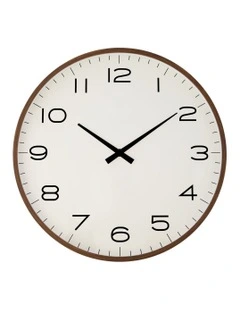 Cody Wall Clock in White/Walnut