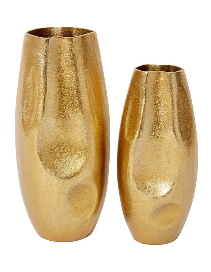 Wrigley Vase 13x11x29cm in Gold image 2