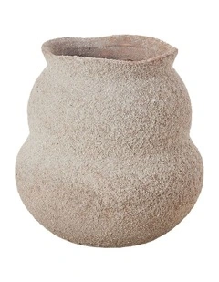 Alba Textured Vase D14.5xh15cm in Natural