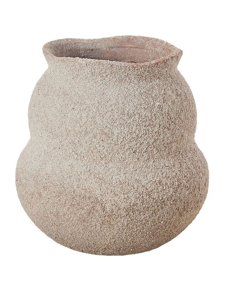 Alba Textured Vase D14.5xh15cm in Natural image 1