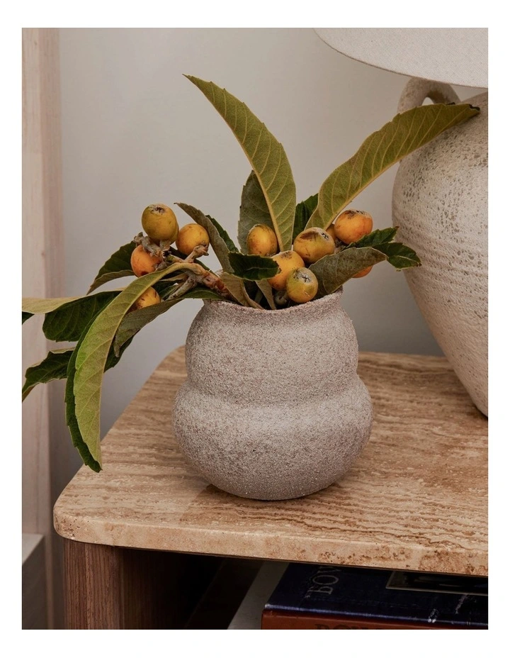 Alba Textured Vase D14.5xh15cm in Natural image 3