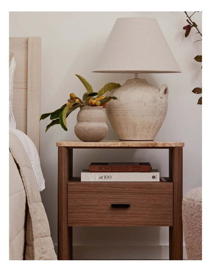 Alba Textured Vase D14.5xh15cm in Natural image 4