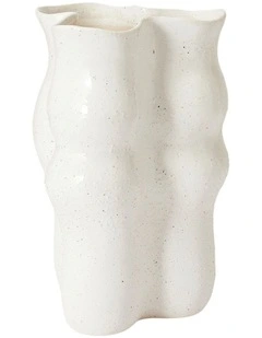 August Wavy Vase 22X20.5x33cm in Cream