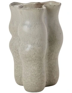 August Wavy Vase D22x33cm in Mineral Green