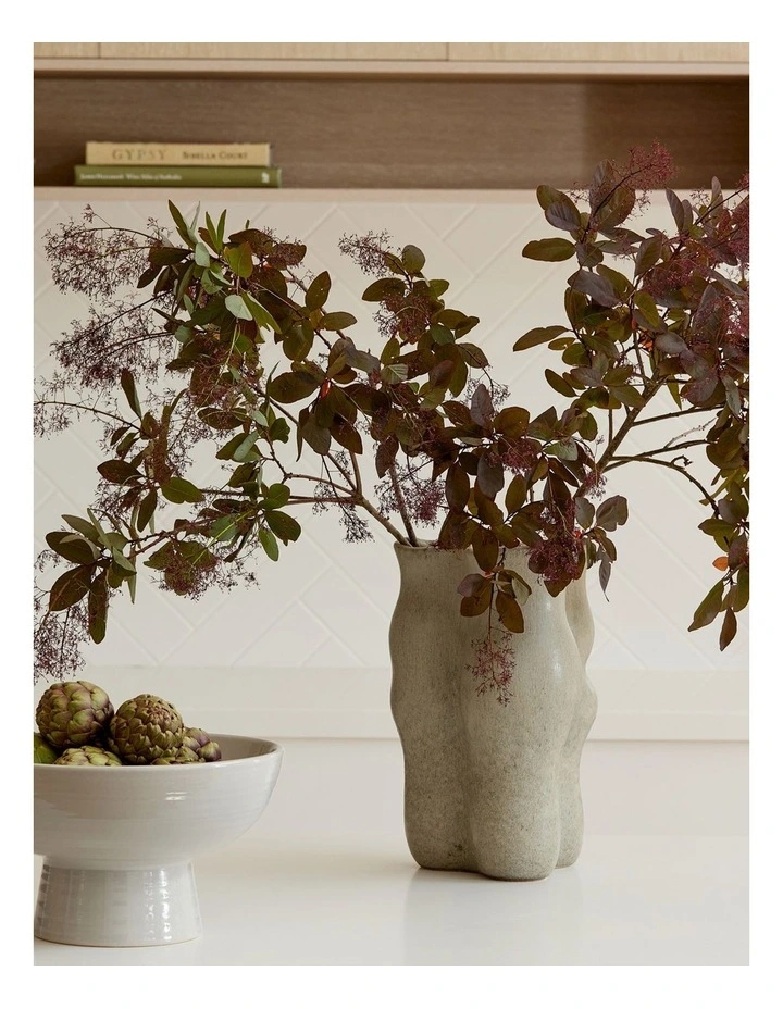 August Wavy Vase D22x33cm in Mineral Green image 2