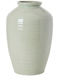 Canton Urn Vase D33XH50cm in Light Green