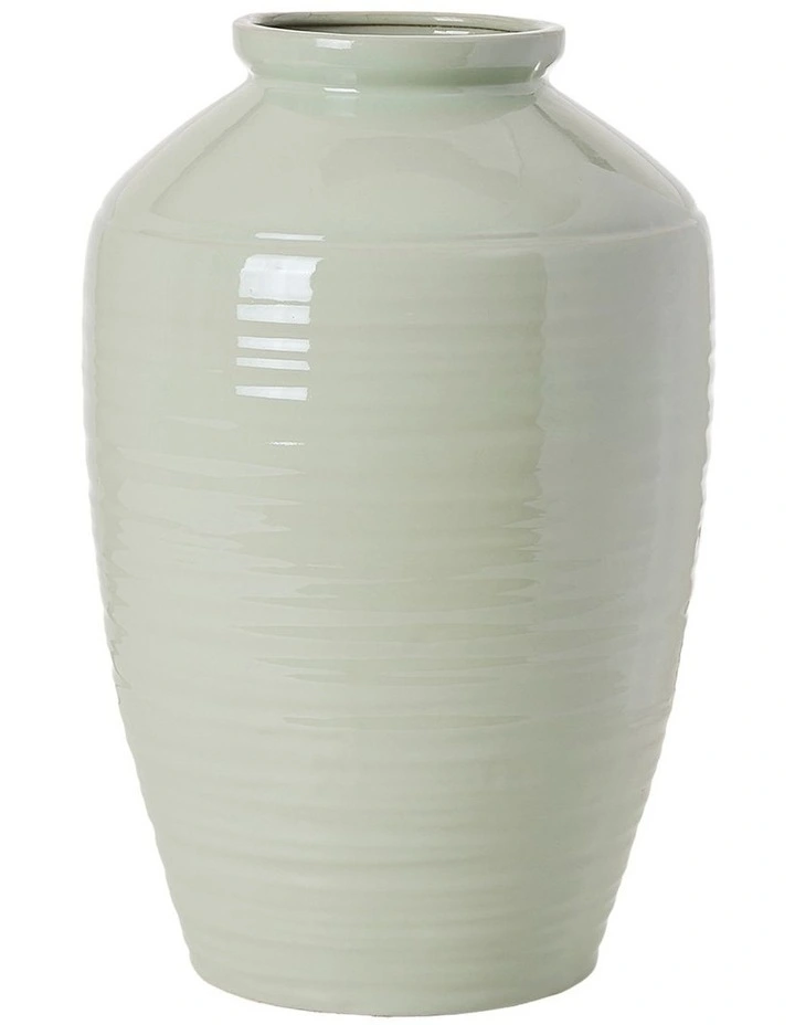 Canton Urn Vase D33XH50cm in Light Green image 1